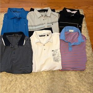 4 Travis Mathew 1 Peter Millar 1 G-Fore polo Shirts Collection XL